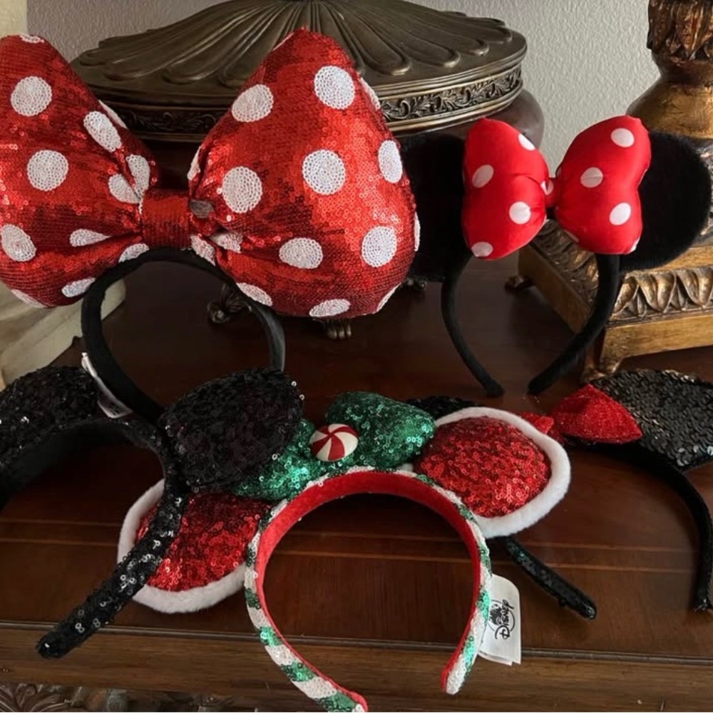 5 Festive Sequin Minnie/ Mickey Ear Headbands